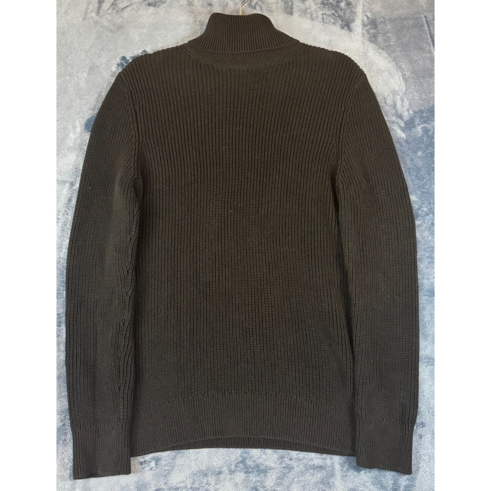 H&M Womens Turtleneck Sweater Dark Brown Regular Fit Ribbed Long Sleeve S